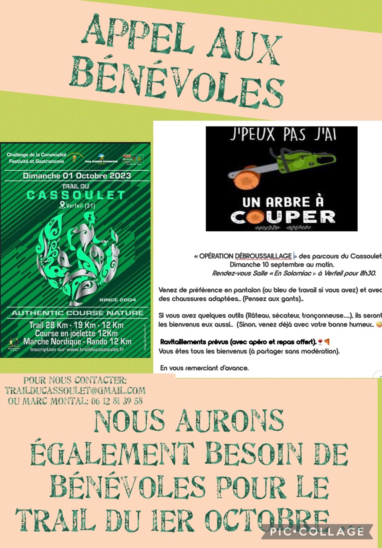 trail cassoumet benevole