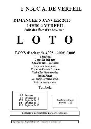 Loto de la F.N.A.C.A. de Verfeil Image 1