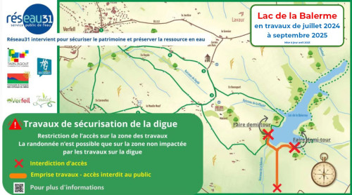 Lac de Balerme : les travaux de sécurisation du barrage se ... Image 1