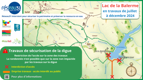 Lac de Balerme : les travaux de sécurisation du barrage ... Image 1